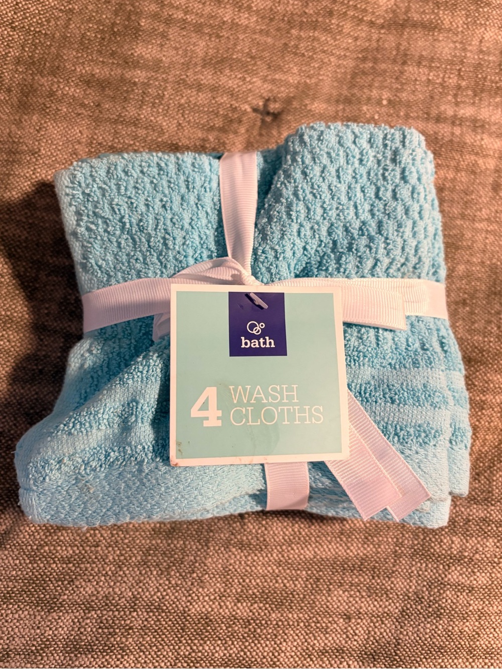 Light Blue Bath Wash Cloths - Pack of 4